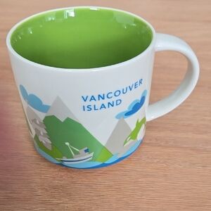 Green and White Scenic Ceramic Mug
